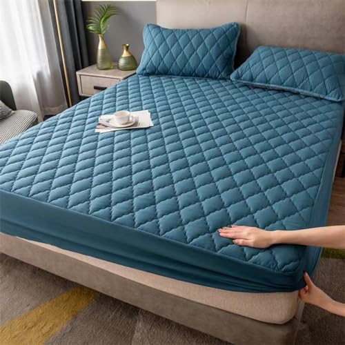 JIN DOUDOU Wasserdichter Matratzenschoner 160x200cm+25cm Baumwolle mit Einem Gummizug - von Premium Qualität/Spannbetttuch Jersey mit Schönen Farben von JIN DOUDOU