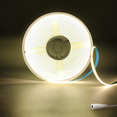 JINABLOSSY COB LED Streifen 10m, Warmweiss 4000K 24V 320LEDs/M CRI90+ LED Strip Light, Dimmbar LED Streifen, für Zuhause Partei deko, Schlafzimmer, Schrank DIY Dekoration(Nur Streifen) von JINABLOSSY