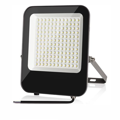 JINABLOSSY LED Strahler Außen 100W 3000K Warmweiß LED Fluter 144 LEDs Superhell 10000LM LED Scheinwerfer, IP65 Wasserfest LED Aussenstrahler für Hell Garten Garage Sportplatz Hof Auffahrt Türen von JINABLOSSY