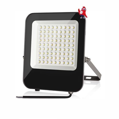 JINABLOSSY LED Strahler Außen 50W 3000K Warmweiß LED Fluter 81 LEDs Superhell 5000LM LED Scheinwerfer, IP65 Wasserfest LED Aussenstrahler für Hell Garten Garage Sportplatz Hof Auffahrt Türen von JINABLOSSY