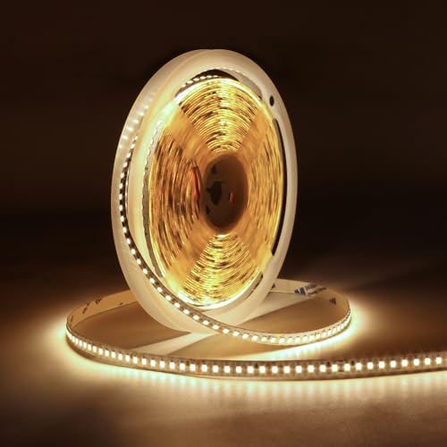 JINABLOSSY LED Streifen 10m, Warmweiss 3000K 24V 1800LEDs CRI90+ LED Strip Light, Dimmbar LED Streifen, für Zuhause Partei deko, Schlafzimmer, Schrank DIY Dekoration(Nur Streifen) von JINABLOSSY