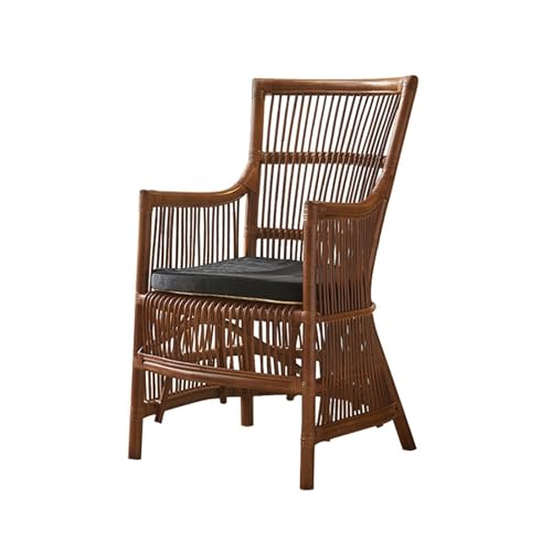 JINBIXIANGDJKS Balkon Rattan Lässig Schlichtes Design Home Rückenlehne Büro Esszimmerstuhl von JINBIXIANGDJKS