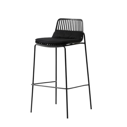 JINBIXIANGDJKS Bar Stuhl Einfache Rückenlehne Hohe Hocker Cafe(Black) von JINBIXIANGDJKS
