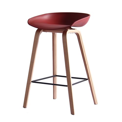 JINBIXIANGDJKS Bar Stuhl Moderne Einfache Hause Massivholz Freizeit Hohe Hocker(Red) von JINBIXIANGDJKS