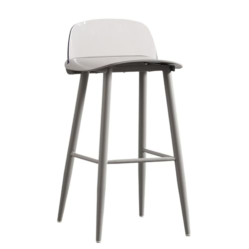 JINBIXIANGDJKS Barstuhl Home Moderner Einfacher Hochstuhl Acryl-Rückenlehne(Graytransparent,60high) von JINBIXIANGDJKS