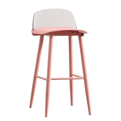 JINBIXIANGDJKS Barstuhl Home Moderner Einfacher Hochstuhl Acryl-Rückenlehne(Pinktransparent,60high) von JINBIXIANGDJKS