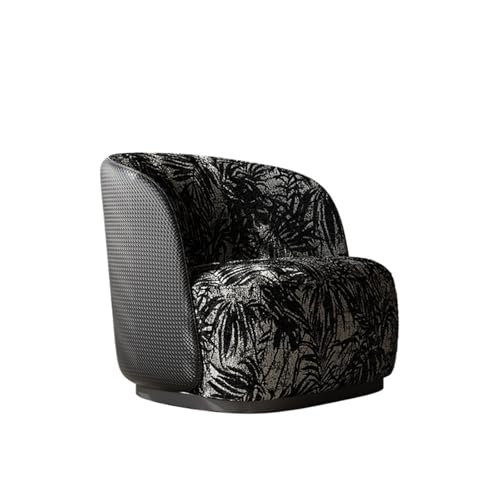JINBIXIANGDJKS Bedruckter Stoff Sofa Stuhl Design Einzel Wohnzimmer Freizeit Balkon Lazy Recliner(Black) von JINBIXIANGDJKS