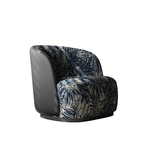 JINBIXIANGDJKS Bedruckter Stoff Sofa Stuhl Design Einzel Wohnzimmer Freizeit Balkon Lazy Recliner(Blue) von JINBIXIANGDJKS