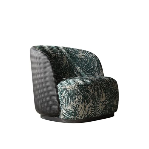 JINBIXIANGDJKS Bedruckter Stoff Sofa Stuhl Design Einzel Wohnzimmer Freizeit Balkon Lazy Recliner(Green) von JINBIXIANGDJKS