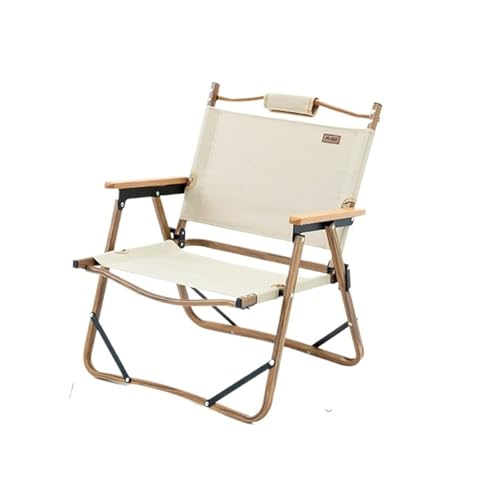 JINBIXIANGDJKS Camping Outdoor Klapptisch Und Stühle Picknickstuhl(Mediumkhakiyellowframe) von JINBIXIANGDJKS