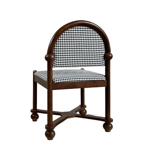 JINBIXIANGDJKS Dekorativer Esszimmerstuhl for Zuhause, Bequemer Ankleidehocker, Kaffee-Verhandlungsstuhl(Walnut) von JINBIXIANGDJKS