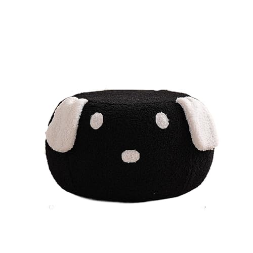 JINBIXIANGDJKS Dice Home Wohnzimmer Kinder Massivholz Schuhwechselstuhl Fußhocker Einfach(Blackpuppy) von JINBIXIANGDJKS