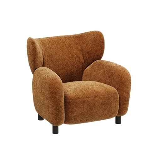 JINBIXIANGDJKS Einfache Mode Design Sofa Stuhl Retro Schlafzimmer Wohnzimmer Freizeit Stuhl Einzel Sofa Stuhl(Brown) von JINBIXIANGDJKS