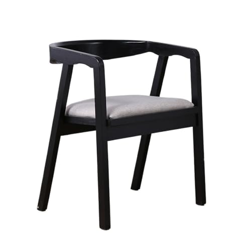JINBIXIANGDJKS Einfacher Esszimmerstuhl Aus Massivholz Mit Weicher Polsterung, Verhandlungs- Und Arbeitszimmer-Rückenlehne, Esszimmerstuhl for Zuhause(Black) von JINBIXIANGDJKS