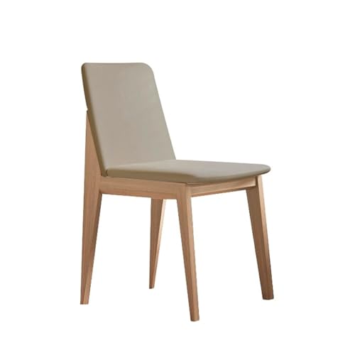 JINBIXIANGDJKS Einfacher Esszimmerstuhl Aus Massivholz for Den Esstisch, Leichter Luxus-Design-Stuhl Mit Rückenlehne(KhakiLog) von JINBIXIANGDJKS