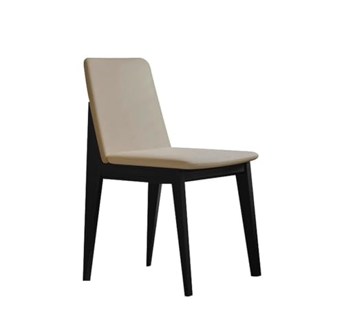 JINBIXIANGDJKS Einfacher Esszimmerstuhl Aus Massivholz for Den Esstisch, Leichter Luxus-Design-Stuhl Mit Rückenlehne(Khakisblack) von JINBIXIANGDJKS