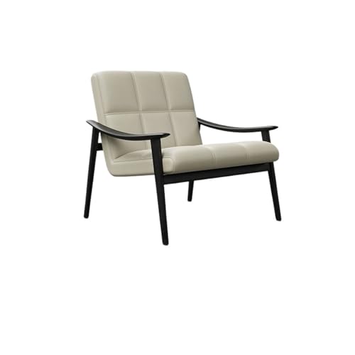 JINBIXIANGDJKS Einzelner Sofastuhl Aus Massivholz, Hoteldesign, Retro-Wohnzimmerbalkon, Freizeit-Sofastuhl(White,S) von JINBIXIANGDJKS