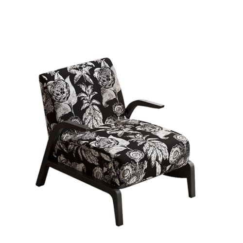 JINBIXIANGDJKS Einzelsofa Wohnzimmer Balkon Einfaches Design Retro Café Freizeitstuhl(Black) von JINBIXIANGDJKS