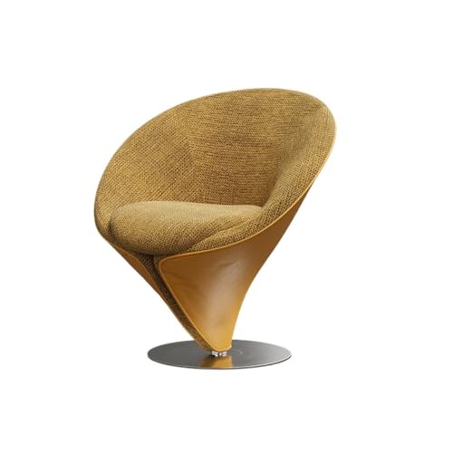 JINBIXIANGDJKS Einzelsofastuhl, Schlichtes Modedesign, Leichter Luxus-Drehstuhl, Freizeit-Schlafzimmer-Schminktischhocker(Yellow) von JINBIXIANGDJKS