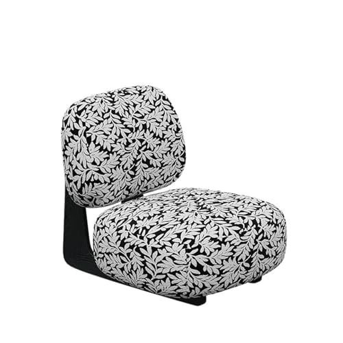 JINBIXIANGDJKS Einzelsofastuhl Aus Bedrucktem Stoff Im Retro-Stil, for Zuhause, Café, Freizeitstuhl Aus Massivholz(Whiteandblack) von JINBIXIANGDJKS