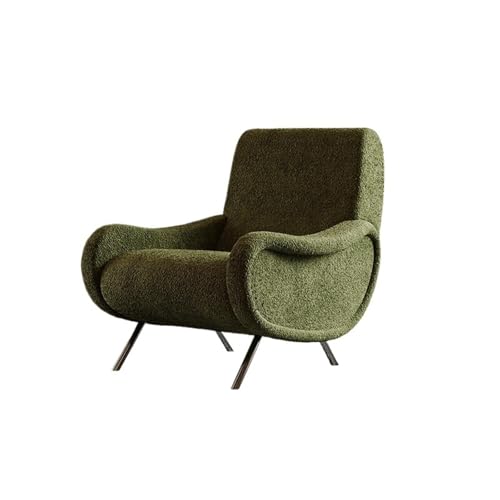 JINBIXIANGDJKS Einzelsofastuhl Einfaches Design Wohnzimmer Café Armlehne Freizeit Einzelstuhl(DarkGreen) von JINBIXIANGDJKS