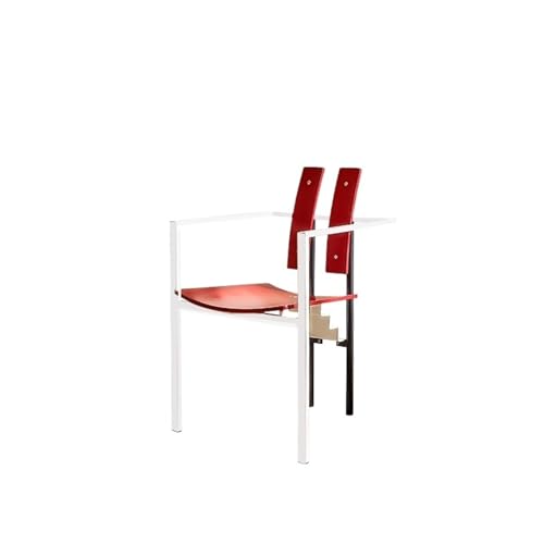 JINBIXIANGDJKS Esszimmerstuhl, Schlichter Retro-Sessel Mit Rückenlehne Aus Eisen for Zuhause Und Freizeit(Red) von JINBIXIANGDJKS