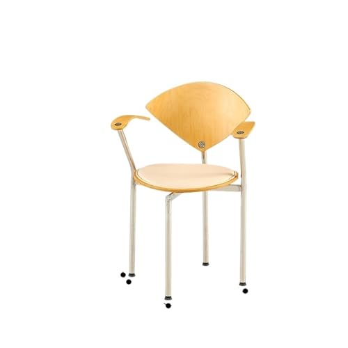 JINBIXIANGDJKS Esszimmerstuhl Aus Massivem Holz Mit Armlehnen, Schlichtes Modedesign, Weiche Rückenlehne, Retro-Esszimmerstuhl for Zuhause, Kaffee, Freizeit(Brown) von JINBIXIANGDJKS