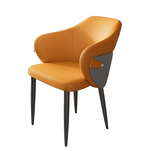 JINBIXIANGDJKS Esszimmerstuhl Licht Luxus Home Rückenlehne Verhandlungsstuhl Freizeit Sofastuhl Modern Einfach(Orange) von JINBIXIANGDJKS