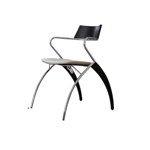 JINBIXIANGDJKS Esszimmerstuhl Retro Home Freizeit Einfacher Massivholz-Rückenlehnen-Armlehnen-Caféstuhl(Black) von JINBIXIANGDJKS