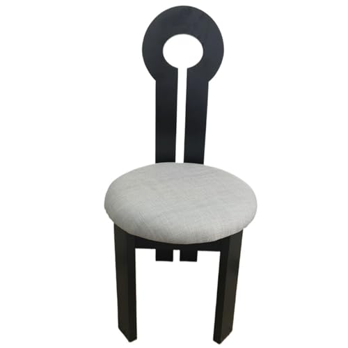 JINBIXIANGDJKS Esszimmerstuhl Retro Rückenlehne Hause Massivholz Modern Schlicht(Black Gray) von JINBIXIANGDJKS
