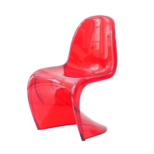 JINBIXIANGDJKS Esszimmerstuhl Transparenter Acrylstuhlrücken Freizeithocker(Red) von JINBIXIANGDJKS