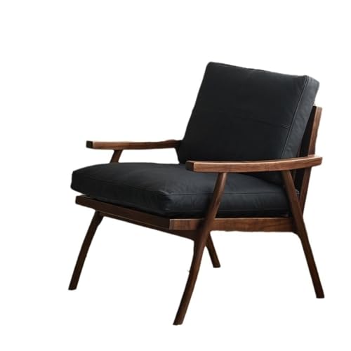 JINBIXIANGDJKS Freizeit Massivholz Einzelsofa Stuhl Wohnzimmer Stilvolles Schlichtes Design Armlehne Einzelstuhl von JINBIXIANGDJKS