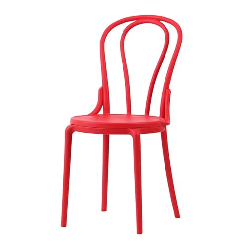 JINBIXIANGDJKS Haushalts-Kunststoffstühle Café-Restaurant Freizeit-Esszimmerstühle Einfache Und Stilvolle(Red) von JINBIXIANGDJKS