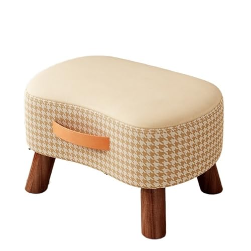 JINBIXIANGDJKS Heimhocker, Robuster Und Langlebiger Wohnzimmer-Sofastuhl Mit Hochwertigem, Weichem Bezug for Wechseln Der Schuhe(Beige) von JINBIXIANGDJKS