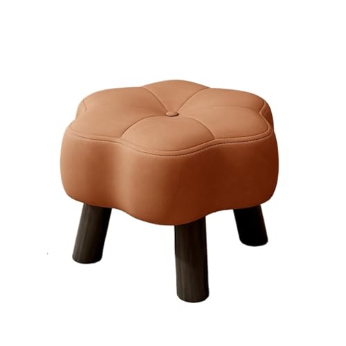 JINBIXIANGDJKS Home Low Hocker Licht Luxus Blume Massivholz Sofa Stuhl Wohnzimmer Langzeitsitzen Stark Und Haltbar(Brown) von JINBIXIANGDJKS