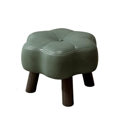 JINBIXIANGDJKS Home Low Hocker Licht Luxus Blume Massivholz Sofa Stuhl Wohnzimmer Langzeitsitzen Stark Und Haltbar(DarkGreen,23cm) von JINBIXIANGDJKS