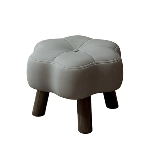 JINBIXIANGDJKS Home Low Hocker Licht Luxus Blume Massivholz Sofa Stuhl Wohnzimmer Langzeitsitzen Stark Und Haltbar(Darkgray,28cm) von JINBIXIANGDJKS