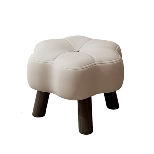JINBIXIANGDJKS Home Low Hocker Licht Luxus Blume Massivholz Sofa Stuhl Wohnzimmer Langzeitsitzen Stark Und Haltbar(LightGray,23cm) von JINBIXIANGDJKS