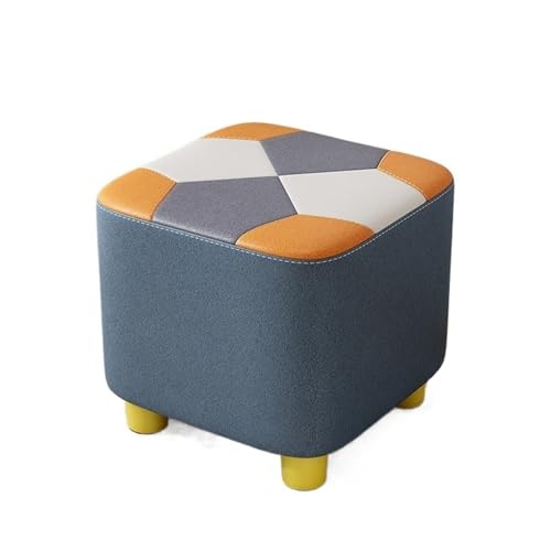 JINBIXIANGDJKS Home Massivholz Kleiner Leichter Luxus High-End-Quadrathocker Kinderschuh-Wickelstuhl(Blue) von JINBIXIANGDJKS