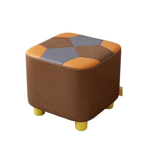 JINBIXIANGDJKS Home Massivholz Kleiner Leichter Luxus High-End-Quadrathocker Kinderschuh-Wickelstuhl(Brown) von JINBIXIANGDJKS