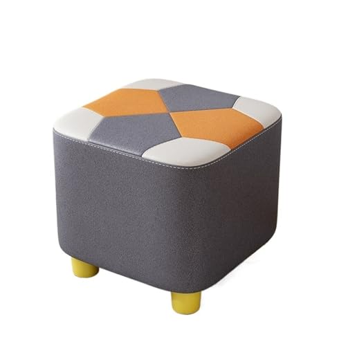 JINBIXIANGDJKS Home Massivholz Kleiner Leichter Luxus High-End-Quadrathocker Kinderschuh-Wickelstuhl(Gray) von JINBIXIANGDJKS