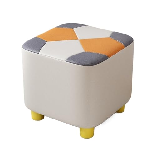JINBIXIANGDJKS Home Massivholz Kleiner Leichter Luxus High-End-Quadrathocker Kinderschuh-Wickelstuhl(White) von JINBIXIANGDJKS