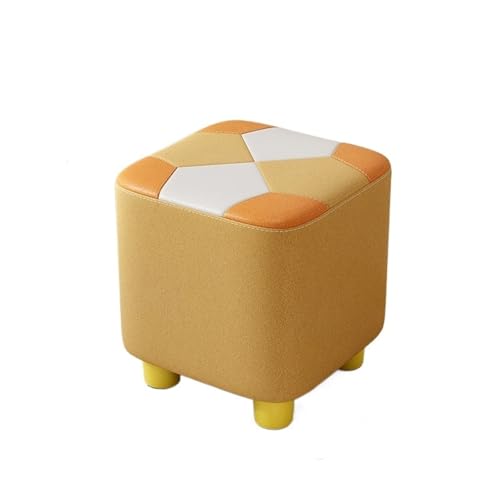 JINBIXIANGDJKS Home Massivholz Kleiner Leichter Luxus High-End-Quadrathocker Kinderschuh-Wickelstuhl(Yellow25) von JINBIXIANGDJKS