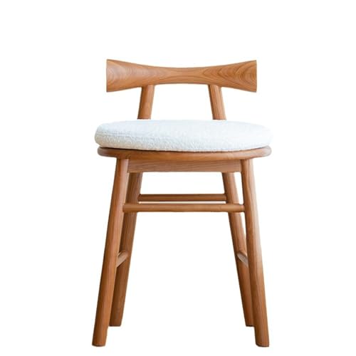 JINBIXIANGDJKS Home Massivholz Stilvolle Schlichte Design Dressing Zurück Runden Hocker Stuhl von JINBIXIANGDJKS