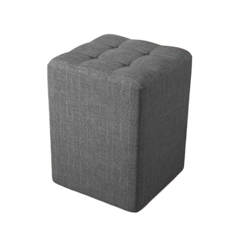 JINBIXIANGDJKS Home Stoff Wohnzimmer Sofa Stuhl Schuhwechsel Massivholz Niedriger Hocker Robust Und Langlebig(Gray,L) von JINBIXIANGDJKS
