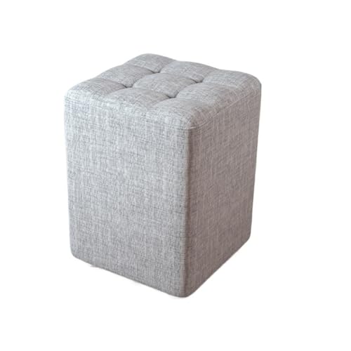 JINBIXIANGDJKS Home Stoff Wohnzimmer Sofa Stuhl Schuhwechsel Massivholz Niedriger Hocker Robust Und Langlebig(White,L) von JINBIXIANGDJKS