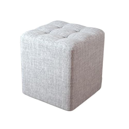 JINBIXIANGDJKS Home Stoff Wohnzimmer Sofa Stuhl Schuhwechsel Massivholz Niedriger Hocker Robust Und Langlebig(White,S) von JINBIXIANGDJKS