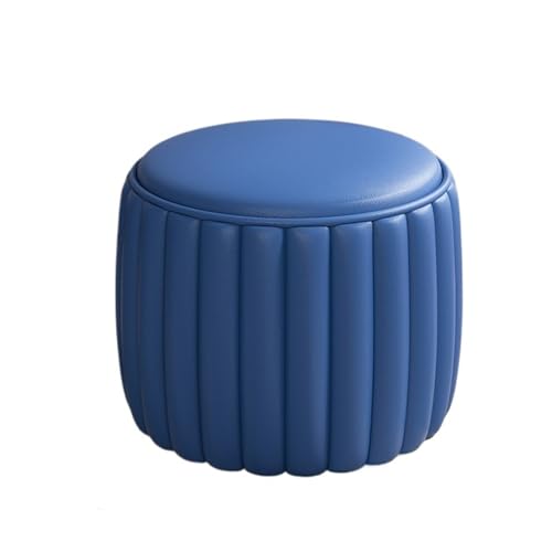 JINBIXIANGDJKS Home Wohnzimmer Sofa Couchtisch Einfacher Schuhstuhl Runder Hocker(Darkblue) von JINBIXIANGDJKS