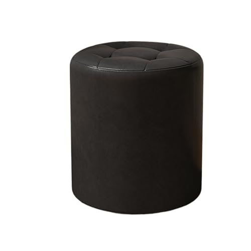 JINBIXIANGDJKS Kleiner Hocker Home Massivholz Wohnzimmer Starker Und Langlebiger Niedriger Hocker Couchtisch Schuhstuhl(Black,28) von JINBIXIANGDJKS
