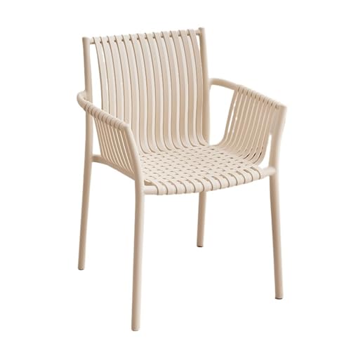 JINBIXIANGDJKS Kunststoff Hause Einfache Freizeit Stapelbar Milch Tee Shop Balkon Im Freien Garten Stuhl(White) von JINBIXIANGDJKS